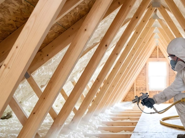 Attic insulation installed between framing in Los Angeles