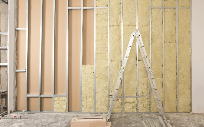 Wall insulation installation in a Los Angeles property
